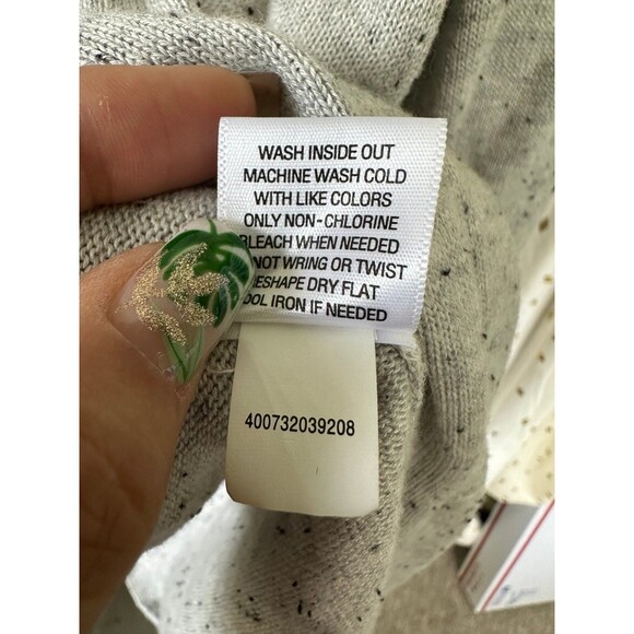Croft & Barrow Long Sleeve Gray Confetti Speckled Front Pockets Open Cardigan M - Picture 8 of 8